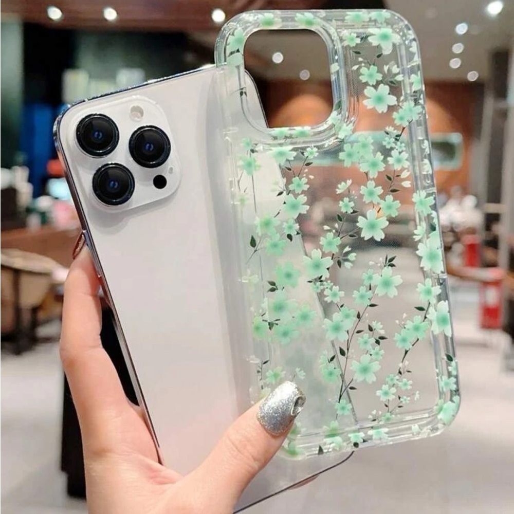 ⚠️Clearance iPhone 14/Pro/Pro Max Green Floral Phone Case